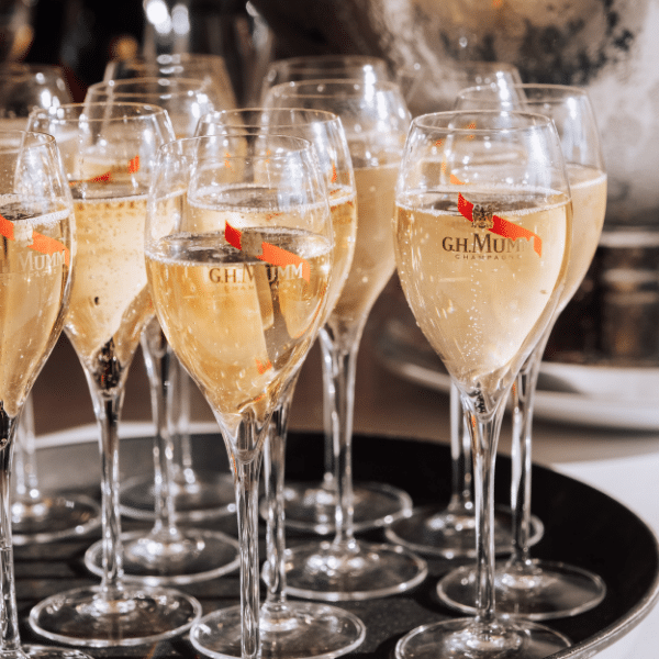 Glasses of Mumm Champagne